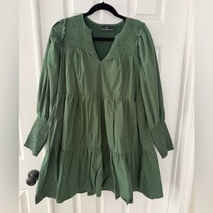 Pomander Place Forest Green Smocked Dress